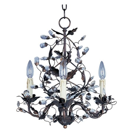 Maxim Three Light Oil Rubbed Bronze Up Mini Chandelier 2850OI